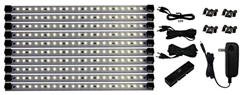Inspired LED Super Deluxe Pro Series 21 LED Kit Under Cabinet Lighting | 24 Watt 12V DC | Warm White ~3000 K 145 lm/ft (Dimmer Option Available - Sold Seperately - See B003ZUF8Y0)