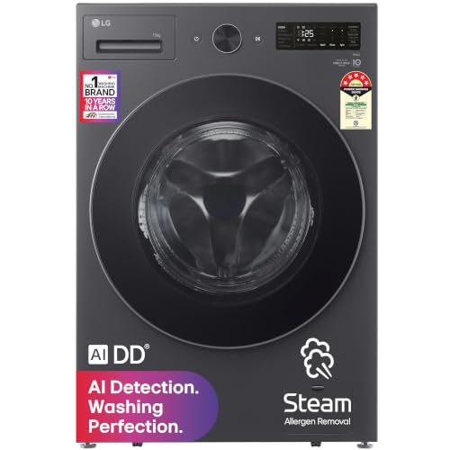 Image of LG 15 Kg, 5 Star, AI Direct Drive Technology, Wi-Fi Enabled, Steam, Fully Automatic Front-Loading Washing Machine (FX62515B9E, Allergy Care, Turbowash 360⁰, 6 Motion DD, 2026 Model, Essence Graphite)