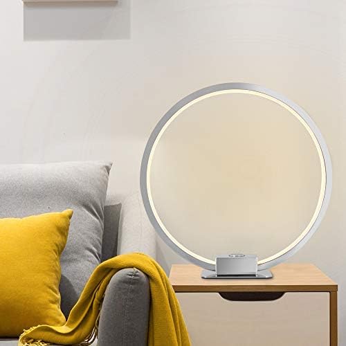 SPARKSOR Circle Shape LED Table Lamp,Dimmable Touch desklight,Round Aura Shape and Touch dimming Bring a sci-fi Atmosphere to The Space