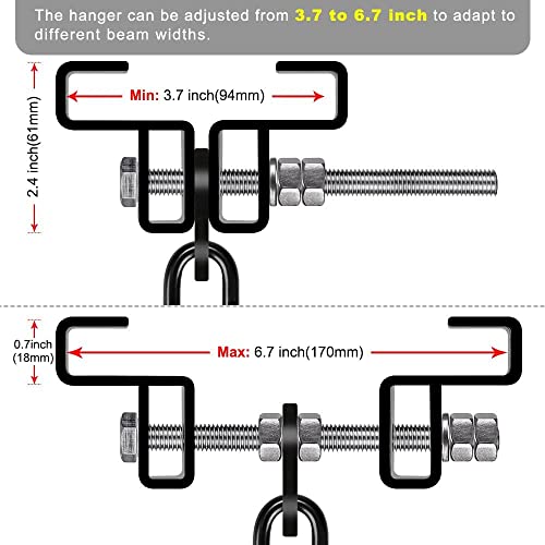 Dolibest Heavy Duty Steel Beam Hanger, Heavy Bag Mount, I Beam Heavy Bag Hanger for Punching Bag Hanger Boxing Muay Thai Training (with Spring) by Dolibest - Image 5