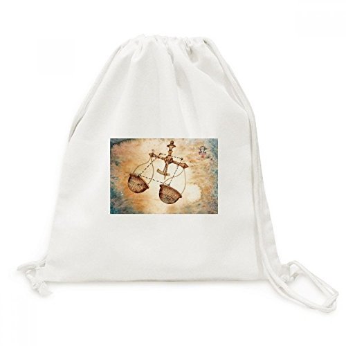 Sac cordon en toile Balance zodiaque sac à dos voyage septembre octobre