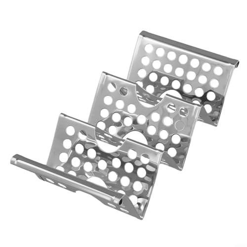 Soporte de acero inoxidable para 3 tacos, soporte de acero inoxidable para fiestas, tortilla y molde para hornear
