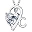 C Initial 3.0 Carats Heart Moissanite Sterling Sliver Necklace