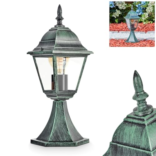 Borne d'éclairage en métal noir-vert Naofe luminaire extérieur haut de gamme