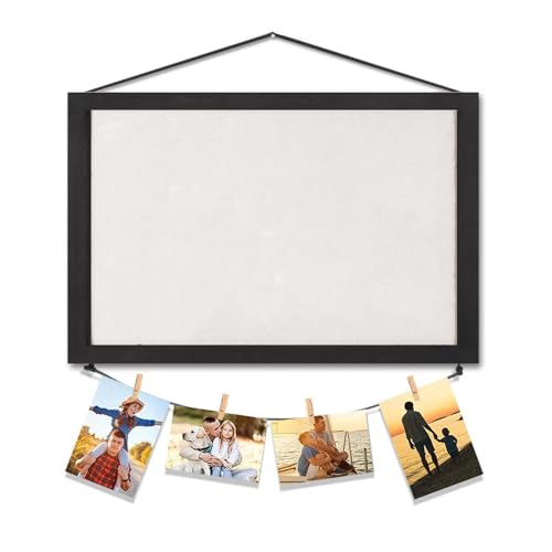 Tableau d'affichage mural noir en bois pour rangement bureau - 4