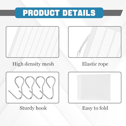 Image of Wuyaoyao Car Grille Protection Net, 39.4 inchx31.5 inch High-Density Front Grill Air Intake Mesh Dustproof Net with Hooks, Car Grill Mesh Blocks Stones Leaves Dirt, Universal Car Accessories (Regular: White)