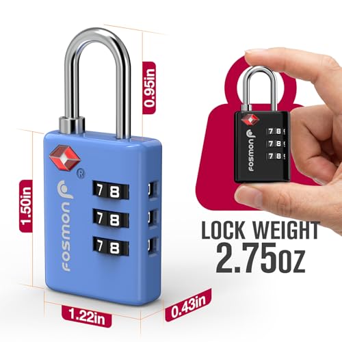 Fosmon TSA Approved Luggage Locks, 3-Digit Combination Padlock, 4 Pack | Features Open Alert Indicator and Alloy Body. Anti-Theft for Travel, Backpack Zipper, Gym Locker, Gun Case, Tent. - Image 3