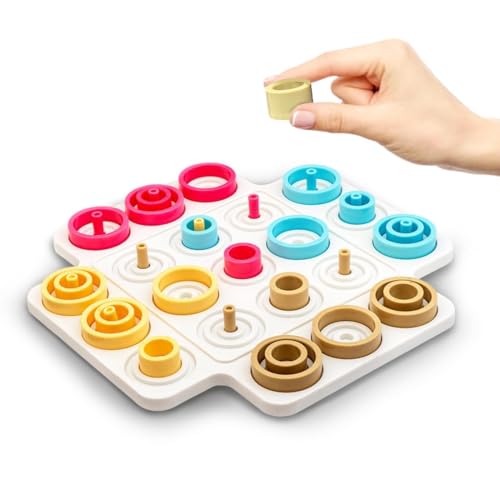 Image of Trip Trap Board Game for Kids Teens Adults Family Fun Brain Mind Strategy for 2-4 Players Table Top Interactive Toy with Colorful Rings