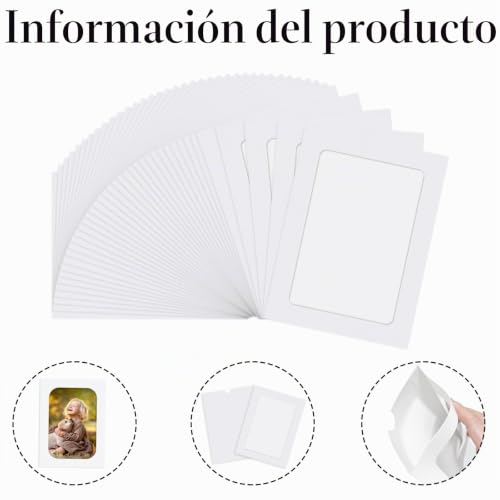 Miniatura 3 de Flying Pottery 40 Piezas Marco De Fotos De Papel Kraft, 11.5 X15.5 Cm Colgar Fotos Con Pinzas, Marco Para Colgar En Pared, Marcos Para Fotos De Carton, Ideal Dormitorio Salón Bodas Blanco