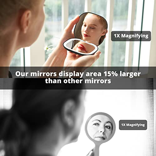 Omobolanle Led Vanity Mirror,10X Magnifying Mirror With Lights,Compact Portable Folding Handheld Travel Makeup Mirror With Lights,Gift For Girl Friend,Mother,Daughter Black #TOP2