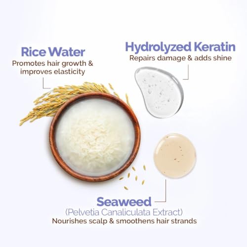 Image of Mamaearth Rice Water Strengthening Shampoo with with Rice Water & Keratin for Damage Repair- 400 ml | Hair Strengthening | Hair Fall Reduction