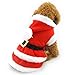 ZUNEA Hooded Puppy Santa Suit Dress,Small Dog Xmas Costume Pet Christmas Sweater Fleece Hoodie Doggy Winter Coat Jacket Dress up Clothes Outfits Apparel S