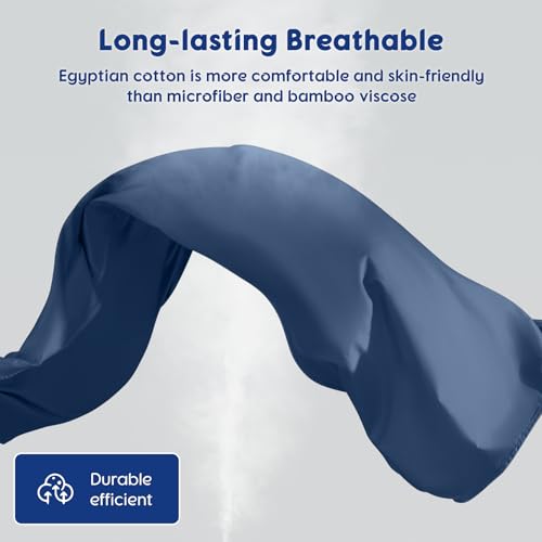 Image of SONORO KATE 100% Egyptian Cotton Sheets,1200 Series,Cal King Size | Soft Breathable & Cooling LuxuryHotel Cotton,Sateen Weave for Soft Feel,Fits Upto 16 inch Mattress,4PC,Navy Blue