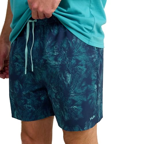 [HUK] カジュアルハーフパンツ Pursuit Volley Pattern Short, Quick-dry Shorts for Men メンズ Naval Academy。 Large（Amazon）