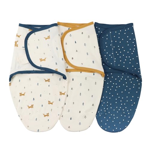 Image of insular Baby Swaddle Wrap, Swaddle Blanket for Newborn and Infant, Adjustable Swaddling Set for Boy and Girl, Soft Cotton Baby Sleep Sack 3 Pack, Fox, Medium(3-6 Month)