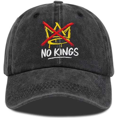 No Kings Hat No Kings in America Political Hat Men Women Adjustable Washed Cotton Baseball Caps