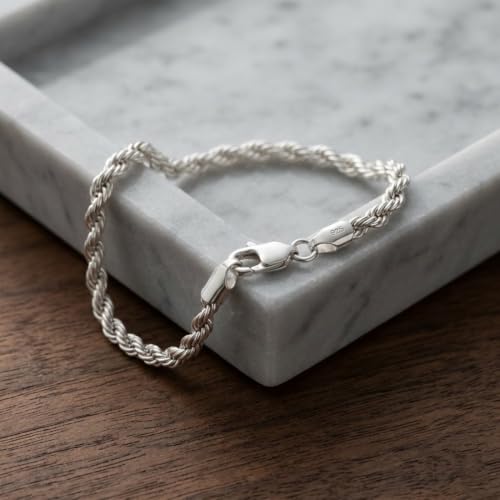 Image of Parnika (Formerly MJ 925 Stylish Gents Bracelet in Pure 92.5 Sterling Silver for Boys /Men | With Certificate of Authenticity | Silver Rakhi Bracelet for Brother |