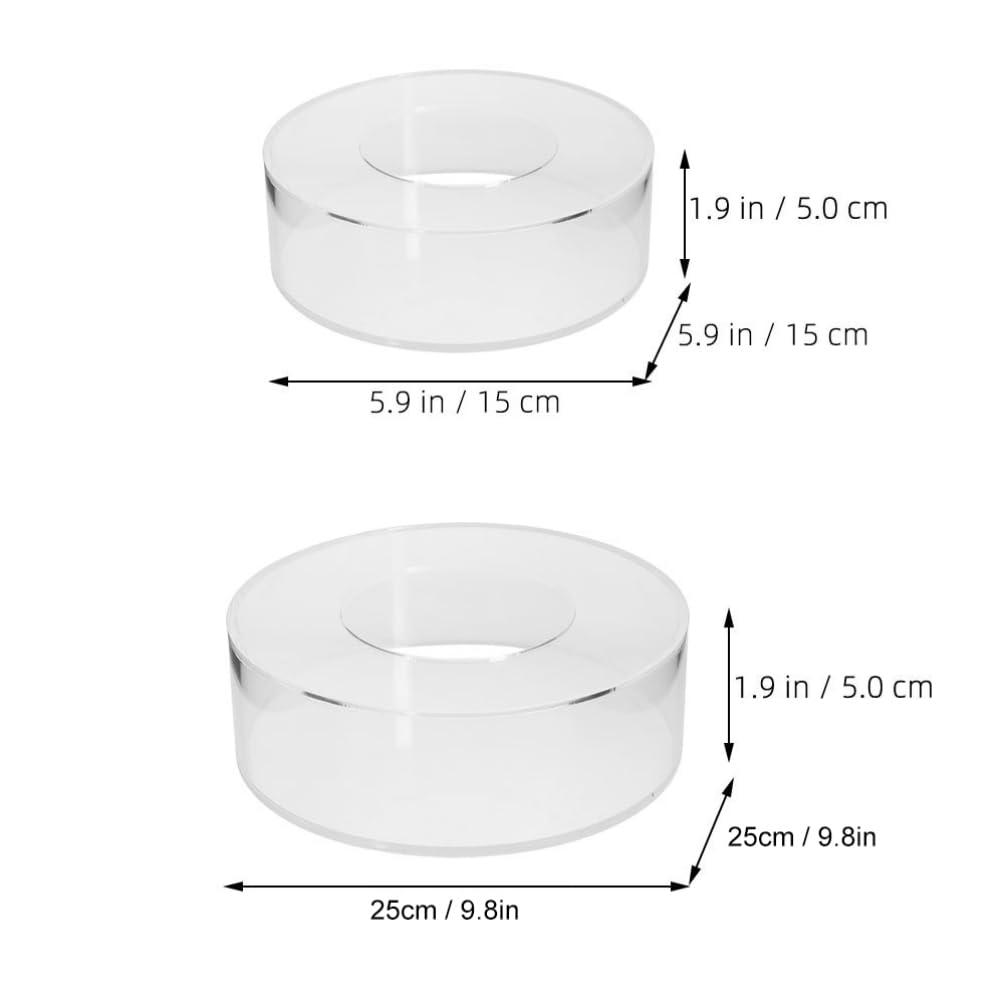 STOBAZA 2 Pezzi Alzata per Torta in Acrilico Trasparente Riempire, Alzata Rotonda Torte 25cm e 15cm per Compleanni Matrimoni Feste Decorazione