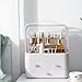 Makeup Organizer and Storage for Vanity with Lid and Drawers, Waterproof and Dustproof Portable Skincare Cosmetics Boxes, Makeup Caddy Holder for Vanity Countertop, Bathroom, Dresser, Bedroom