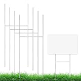 GUGEMEI 4 Pack Yard Sign Stakes Metal, 17X8 INCH Heavy Duty Yard Sign Stands, H Frame Stakes for Yard Signs for 4/5/6 mm Corrugated Plastic Sign, Estate Garage Sales, Lawn Sign, Easter Outdoor Decor