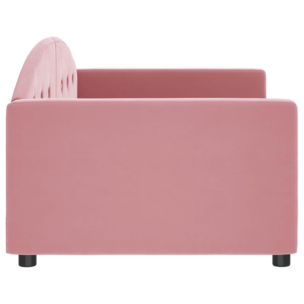 Brokky 354139 Letto da Giorno Rosa 90x200 cm in Velluto Divano Letto,Giroletto, Singolo, Matrimoniale, Moderna