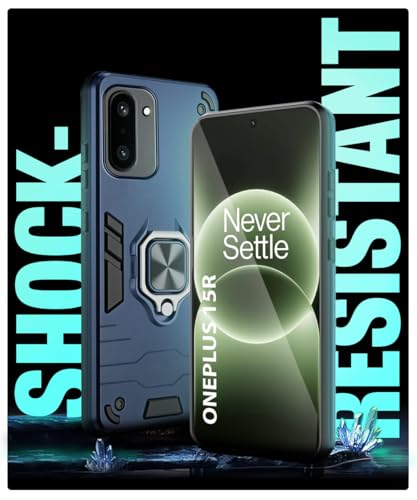 Image of WOW IMAGINE Shock Proof Back Case Mobile Cover for 1+ OnePlus 15R 5G 2025 | Back Cover Case (Tough Armor | Hybrid PC + TPU | Ring Holder & in-Built Kickstand | Blue)