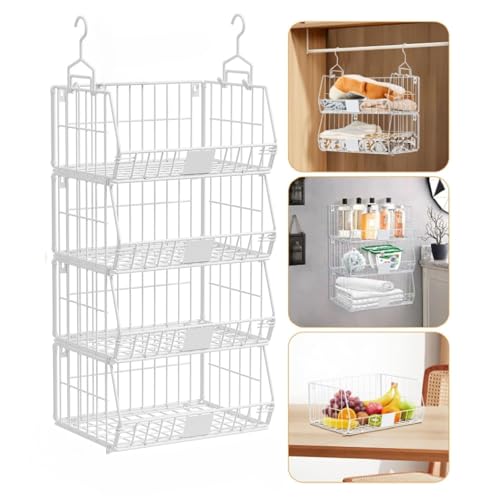 吊り下げ棚 クローゼット収納 吊り下げラック大容量 収納バスケット 洋服収納 タオル収納 多機能 戸棚下ラック 収納ラック キッチン収納 ラック キッチン用 バスルーム用 台面整理 本置き つりとだな下収納 ラックひっかける 収納用品 しっかりしています