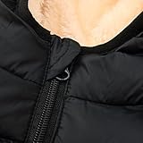 Miyanuby Kleinkind Baby Kapuzenjacke Jungen Mädchen Dicker Warmer Wintermantel 2-7 Jahre, Schwarz , 3-4 Years