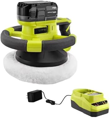PCL465K1 Fits for Ryobi 18V Cordless 10 in. Variable Speed Random Orbit Buffer Kit with 4.0 Ah Battery and Charger