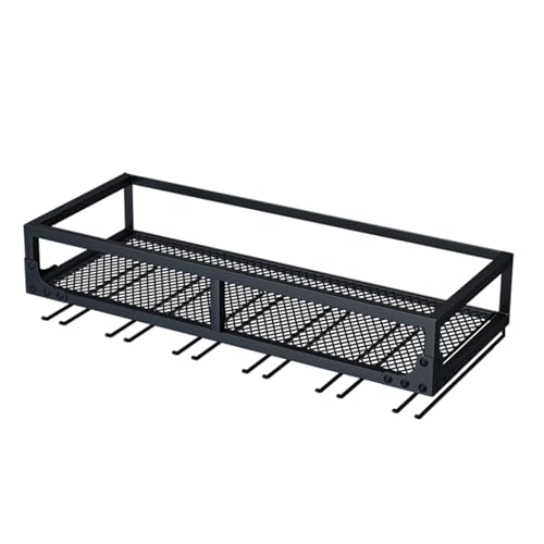 Generisch Rack per vino con supporto in vetro, mini rack in metallo per display liquido e whisky, elegante cabinet per cucina, sala da pranzo e caffè
