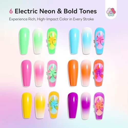 Image of SAVILAND Cushion Patting Gel Polish Kit: 6 Colors Pat Pat Gel Colorful Ombre Painting Gels with 100PCS Sponges Pigmented No Wipe Pats Gels Polish Palette Gradient Blush Aura Nail Art Home Salon Use