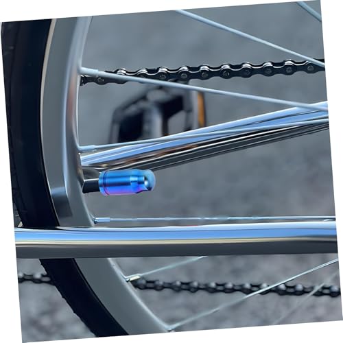 Balacoo – Tapones para válvula de rueda de bicicleta, 2 unidades, color azul, fabricados en aleación de titanio, fácil instalación miniatura 7