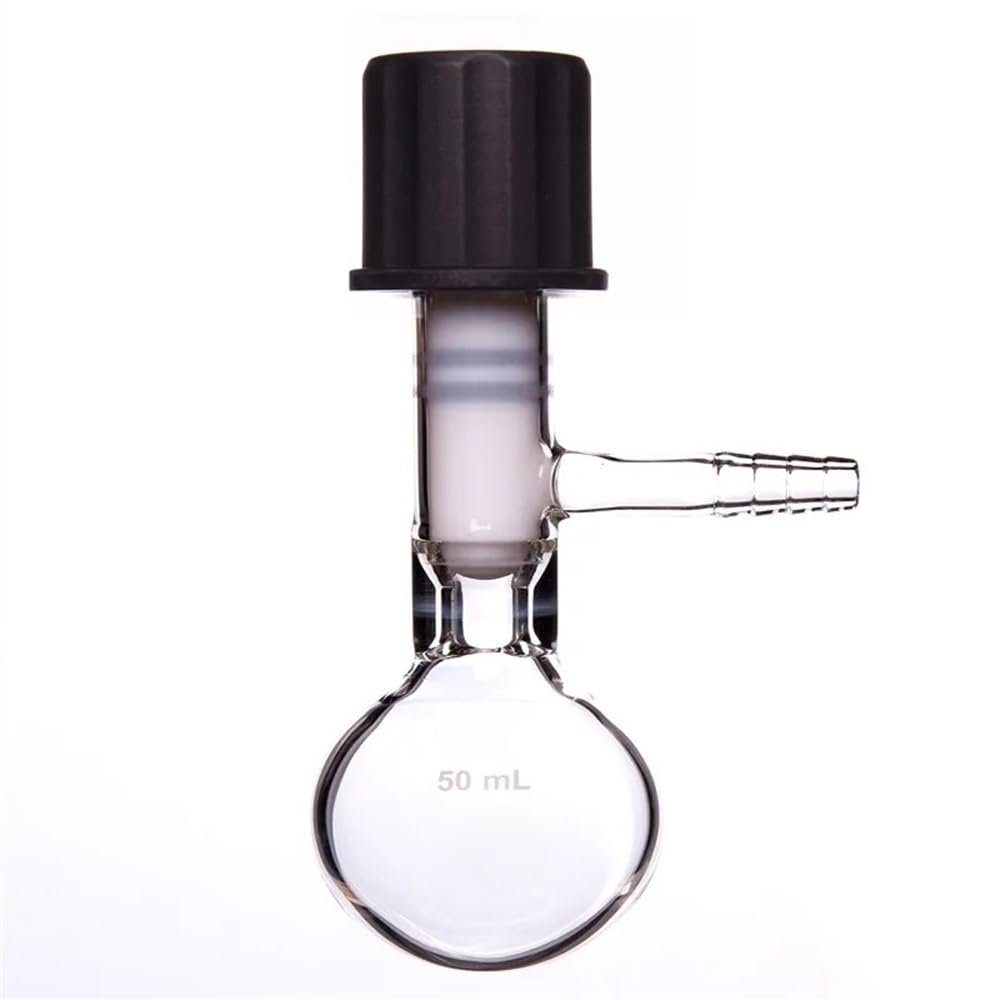 Attrezzature e forniture di laboratorio Valvola for alto vuoto a parete spessa sferica in vetro borosilicato F49 PTFE