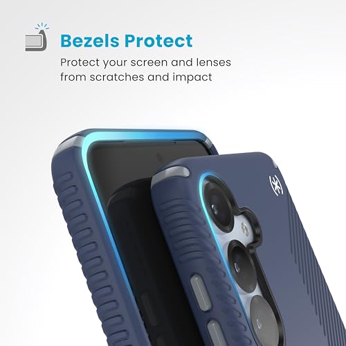 Image of Speck Samsung Galaxy S25 Case - Magnet Case, 13-Foot Drop Protection, No-Slip Grips, Raised Bezel, Enhanced Buttons - Presidio 2 Grip (Coastal Blue /Dust Grey)