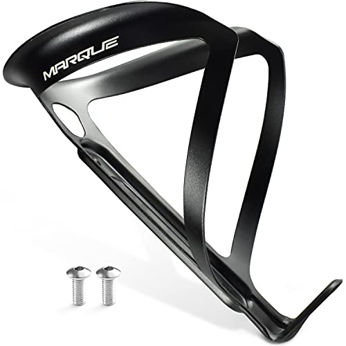 Marque Bike Water Bottle Holder - 18G Bicycle Bottle Cage For Road And Mountain Bike, Made From Lightweight And Durable Aluminum, Available In Black And Silver, Stainless Steel Bolts Included (Black) #TOP21