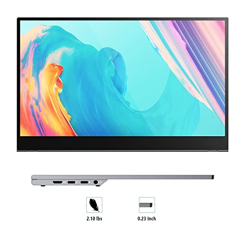 Image of 15.6 inch 4K Portable Monitor, Touchscreen UHD IPS Display,100% sRGB, USB-C /HDMI Laptop Display, Dual Speakers, Aluminum Alloy, Compatible with Laptop, PC, Smartphone, PS4 /5, Xbox, Switch