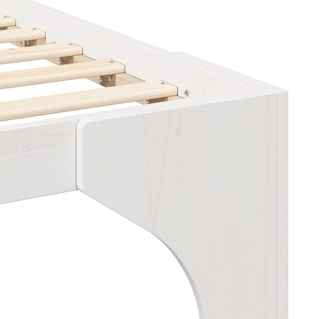 Marco de Cama de Madera Maciza de Pino Estructura Baja Moderna para Dormitorio Minimalista y Multifuncional con Ensamblaje Sencillo y Diseño Eficiente en Espacio para Adultos