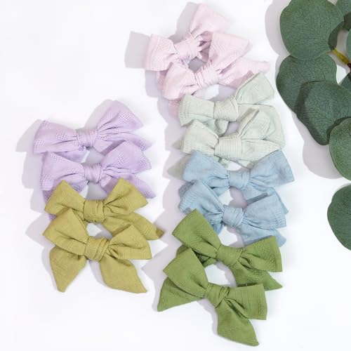 Image of CELLOT 40 Pieces Girls Hair Bows Linen Fabric Bows Alligator Clips Hair Accessories for Little Girls Toddlers Kids and Teens
