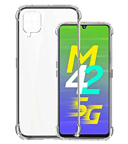 Image of Soft Flexible Silicone Back Cover Samsung Galaxy M42 5G / A42, Transparent Case + Screen Guard