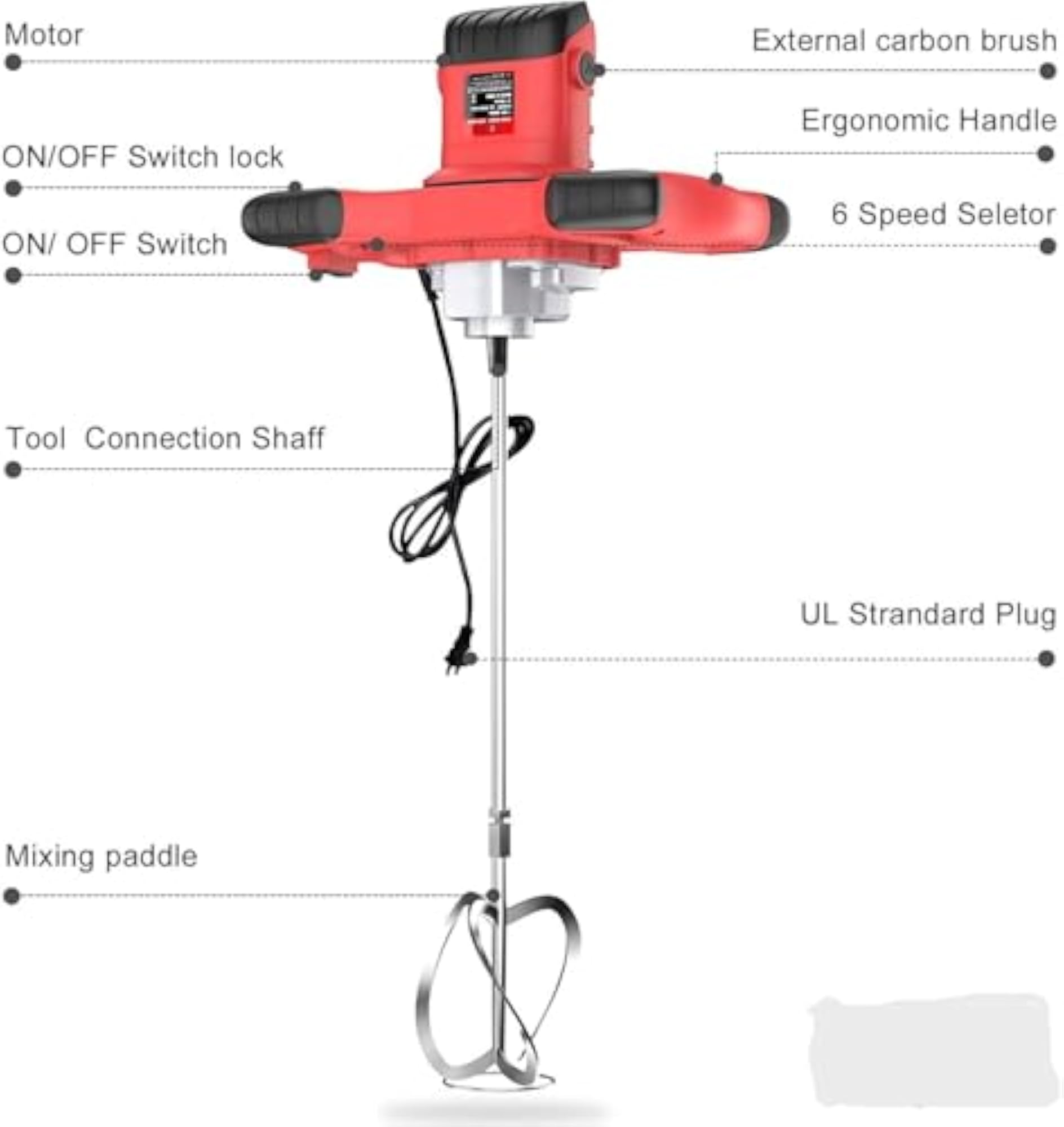1400W Electric Paint and Concrete Mixer