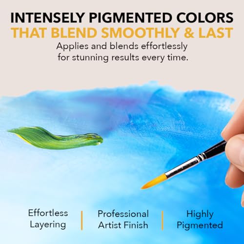 Castle Art Supplies 48 x 22ml Acrylic Paint Set | New Improved Formula | All-inclusive Set for Beginners, Adult Artists | Premium Quality Intense Colours | Smooth to Use (New Improved Formula)