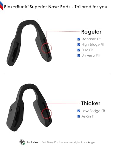 Image of BLAZERBUCK Replacement Nose Pads Nose Piece for Oakley Activate OX8173 Eyeglass - Standard Black
