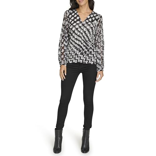 Calvin Klein Women's V-Neck Long Sleeve Top