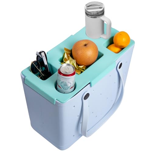 DGLOZE Topper Tray for Bogg Bag Cup Holder & Storage Lid Compatible with Bogg Bag XL - For Stanley 30 oz 40 oz Outdoor Beach Tray Topper Insert Easy to Clean (Mint Green)