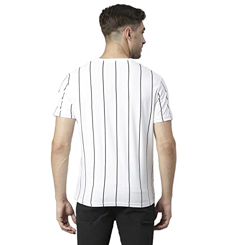 Image of Dennis Lingo Men's Pure Cotton Striped Half Sleeves Casual T-Shirt