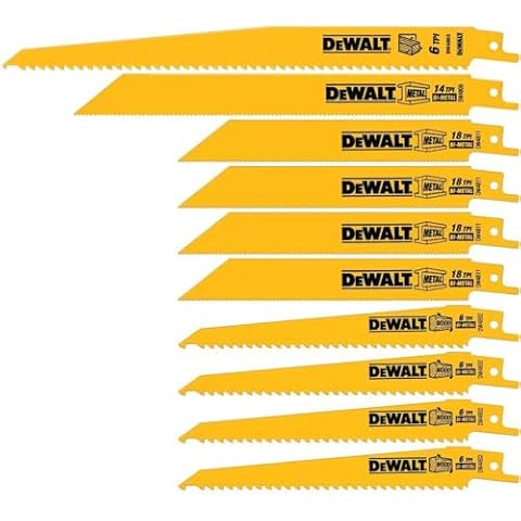 DEWALT Reciprocating Saw Blades, 10-Piece Set Cover