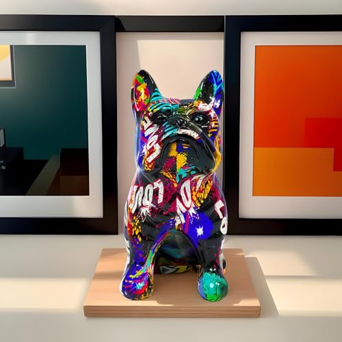 Sculpture de perro Bulldog decorativa para salones modernos y oficinas 7
