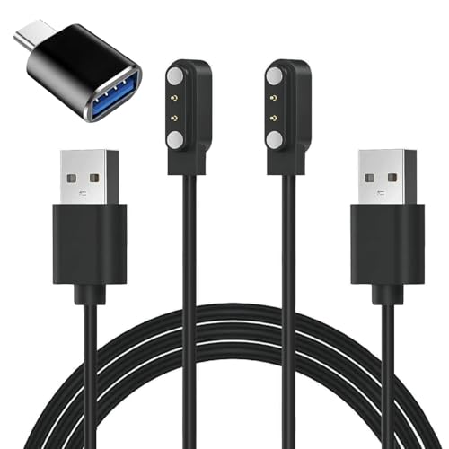Xininyia VeryFit Smart Watch Charger, 2-Pack/3.3FT Magnetic Charging Cable for Veryfit Smart Watch IDW28, ID207, IDW13, ID208 Plus, IDW19, ID205L, ID206, ID208BT and More