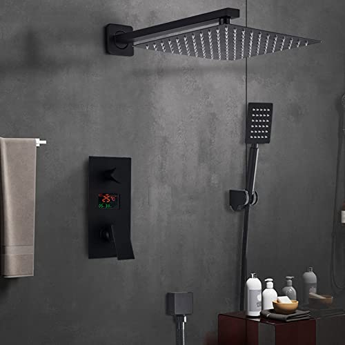 Système de douche noir 2 fonctions avec affichage de température - 3