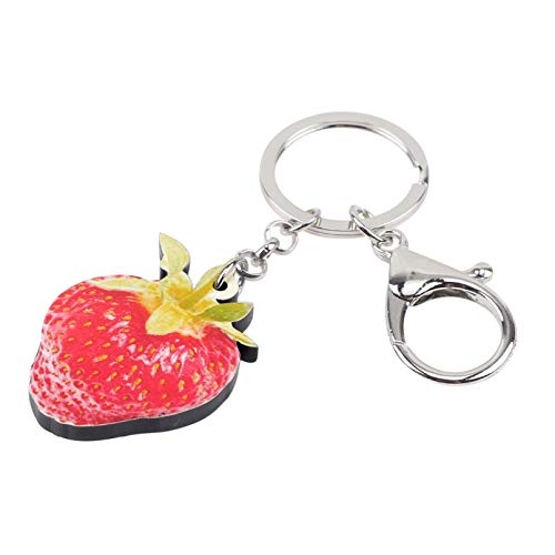 Preisvergleich Produktbild Acryl Süße Erdbeer Schlüsselanhänger Schlüsselbund Halter Mode Niedlichen Obst Sommer Schmuck Für Frauen Mädchen Tasche Auto Charms Geschenk